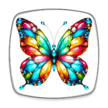 Butterfly - Square fridge magnet - white - Front