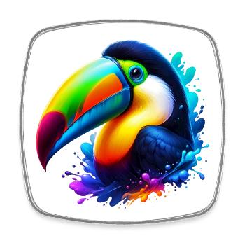 Toucan - Square fridge magnet - white - Front