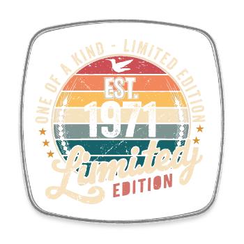 Birthday Gift 1971 Vintage 1971 Retro 1971 - Square fridge magnet - white - Front