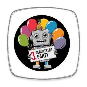 Ich bin 3 Jahre dritter Geburtstag Astronaut - Viereckiger Kühlschrankmagnet - Weiß - Vorne