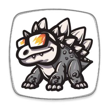 Dinosaurier stegosaurus Cool Comic - Viereckiger Kühlschrankmagnet - Weiß - Vorne