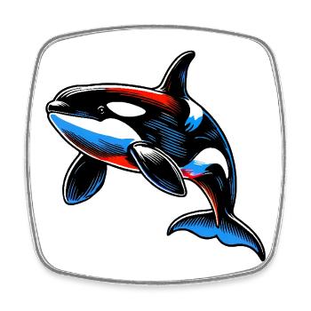 Killer whale - Square fridge magnet - white - Front