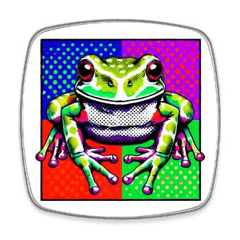Grenouille - Magnet carré - blanc - Devant