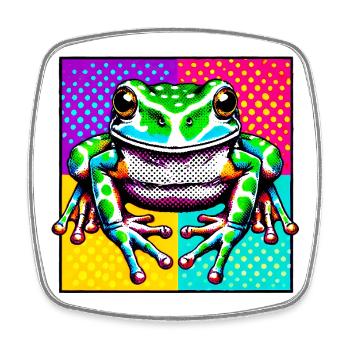 Frog - Square fridge magnet - white - Front