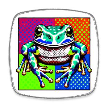 Frosch - Viereckiger Kühlschrankmagnet - Weiß - Vorne