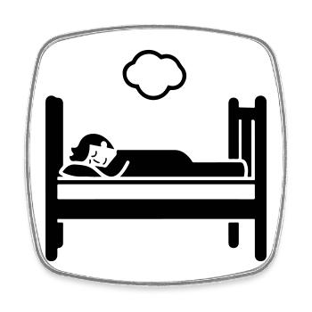 Schlafen Bett - Viereckiger Kühlschrankmagnet - Weiß - Vorne