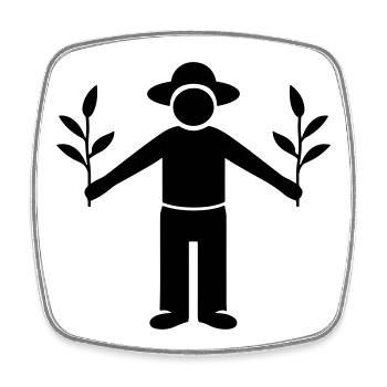 Agriculteur Jardinier - Magnet carré - blanc - Devant