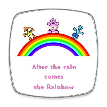 Nach dem Regenregenbogen-Arc - Viereckiger Kühlschrankmagnet - Weiß - Vorne