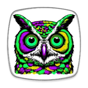 Owl - Square fridge magnet - white - Front