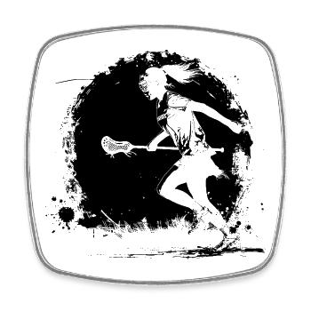 Lacrosse Player - Square fridge magnet - white - Front