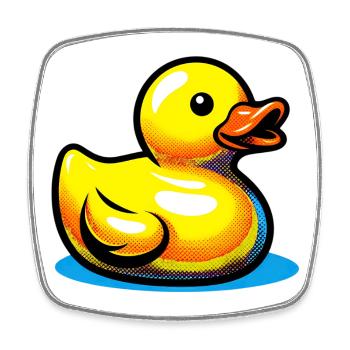Ente Ente Ente Ente Ente - Viereckiger Kühlschrankmagnet - Weiß - Vorne