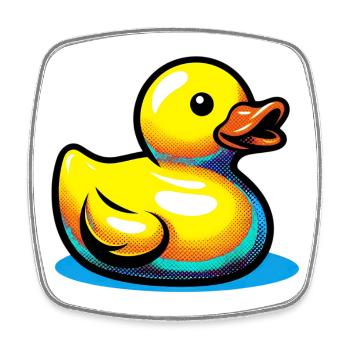 Ente Ente Ente Ente Ente - Viereckiger Kühlschrankmagnet - Weiß - Vorne