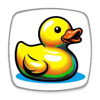 Ente Ente Ente Ente Ente - Viereckiger Kühlschrankmagnet - Weiß - Vorne
