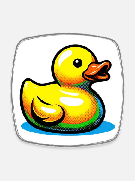 Caneton Canard Canard Canard - Magnet carré - blanc