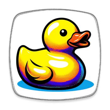 Ente Ente Ente Ente Ente - Viereckiger Kühlschrankmagnet - Weiß - Vorne