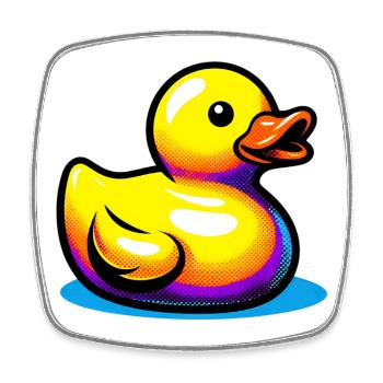 Ente Ente Ente Ente Ente - Viereckiger Kühlschrankmagnet - Weiß - Vorne