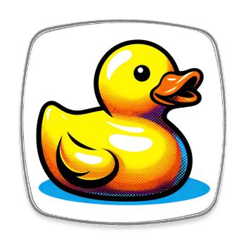 Ente Ente Ente Ente Ente - Viereckiger Kühlschrankmagnet - Weiß - Vorne