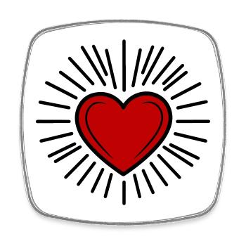 Herz Symbolik - Viereckiger Kühlschrankmagnet - Weiß - Vorne
