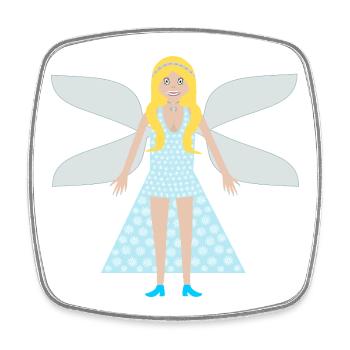 Winter Snowflake Fantasy Art Fairy - Square fridge magnet - white - Front