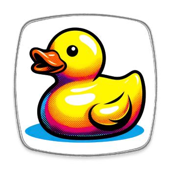 Ente Ente Ente Ente Ente - Viereckiger Kühlschrankmagnet - Weiß - Vorne