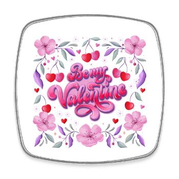 Be My Valentine - Square fridge magnet - white - Front