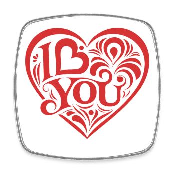 I love You - Valentine' Day - Liebe - Geschenk - Viereckiger Kühlschrankmagnet - Weiß - Vorne