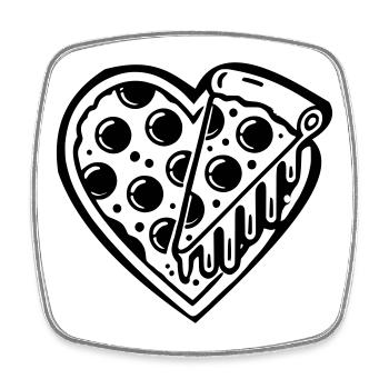 Pizzaliebe | Liebe? Ich bevorzuge Pizza! - Viereckiger Kühlschrankmagnet - Weiß - Vorne
