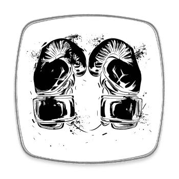 Gants de kickboxing - Magnet carré - blanc - Devant