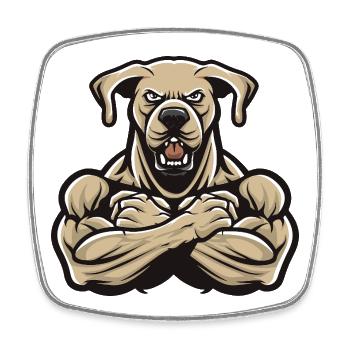 Labrador Dog Muscles Bodybuilding - Square fridge magnet - white - Front