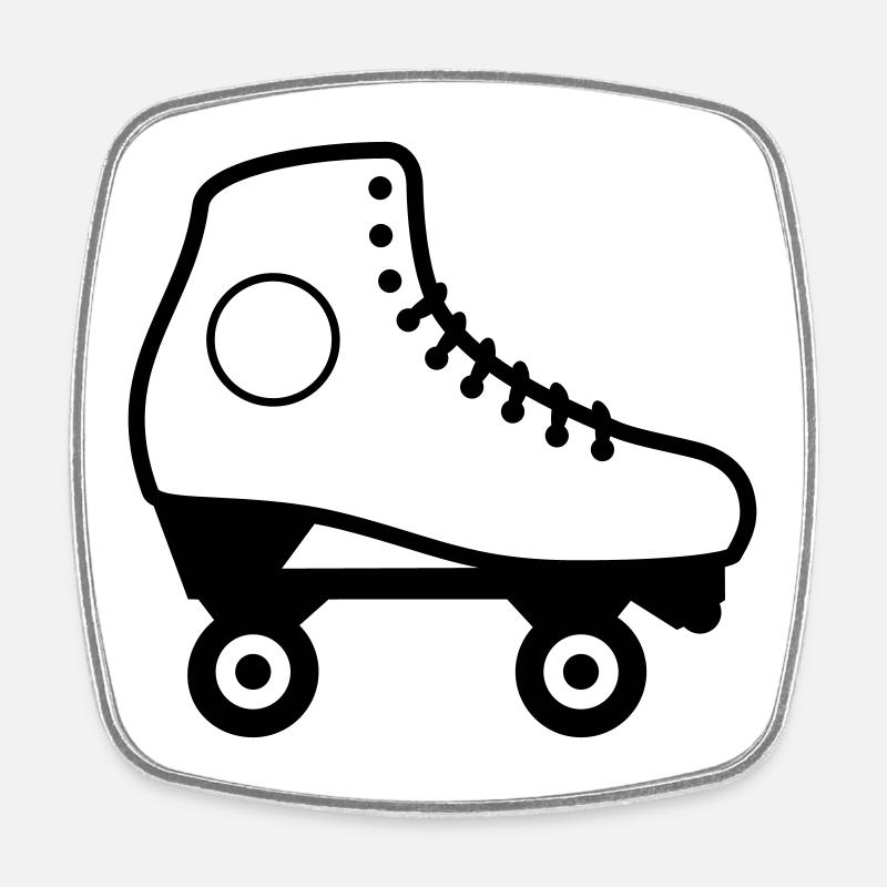 Artistic Roller Skate - Square fridge magnet - white