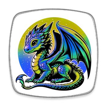 Dragon - Square fridge magnet - white - Front