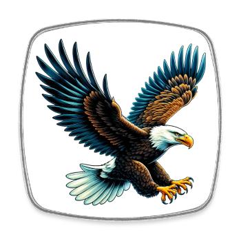 Adler - Viereckiger Kühlschrankmagnet - Weiß - Vorne