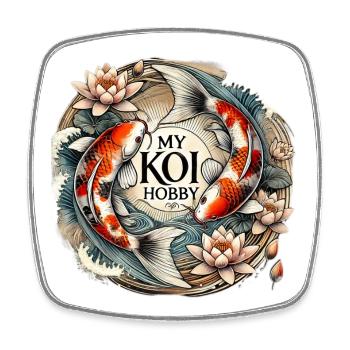 Koi Fish Design for Handmade - Square fridge magnet - white - Front