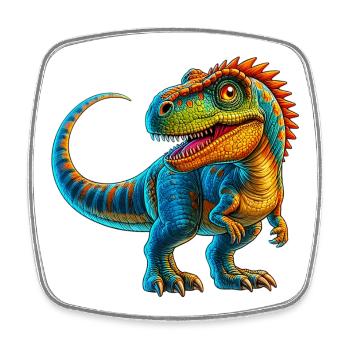 Dinosaurier - Viereckiger Kühlschrankmagnet - Weiß - Vorne
