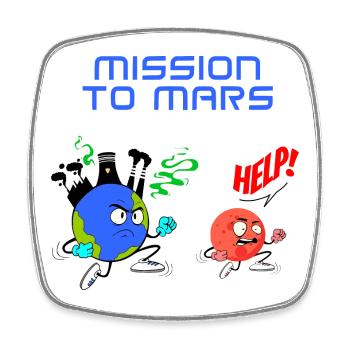 Mission to Mars - Magnet carré - blanc - Devant