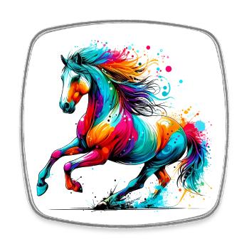Horse - Square fridge magnet - white - Front