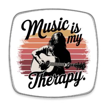 Music is My Therapy Notenschlüssel Musikfans und - Viereckiger Kühlschrankmagnet - Weiß - Vorne