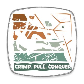 Bouldering – Crimping. Pull. Conquer. - Square fridge magnet - white - Front