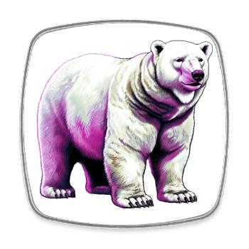 White polar bear - Square fridge magnet - white - Front