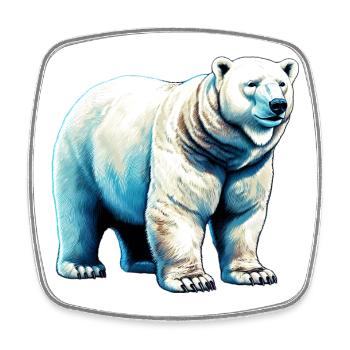 White polar bear - Square fridge magnet - white - Front
