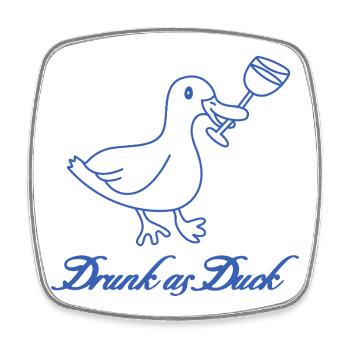 Drunk as Duck – Funny Drinking Word Game - Square fridge magnet - white - Front