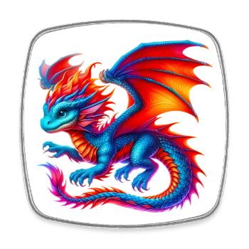 Dragon - Square fridge magnet - white - Front