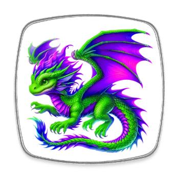 Dragon - Square fridge magnet - white - Front
