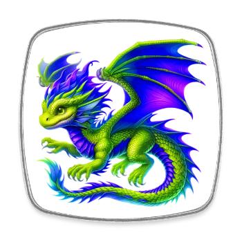 Dragon - Square fridge magnet - white - Front