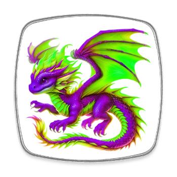 Dragon - Square fridge magnet - white - Front