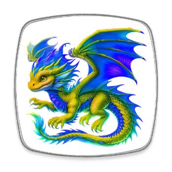 Dragon - Square fridge magnet - white - Front