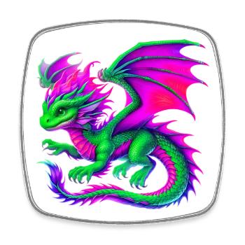 Dragon - Square fridge magnet - white - Front