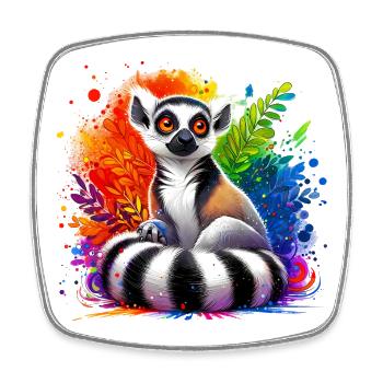Lemur - Square fridge magnet - white - Front