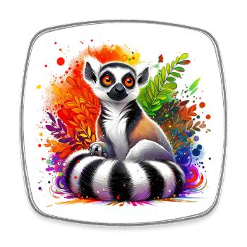 Lemur - Square fridge magnet - white - Front