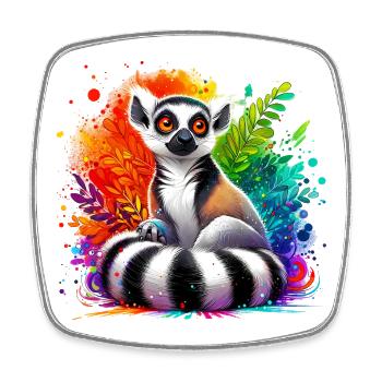 Lemur - Square fridge magnet - white - Front